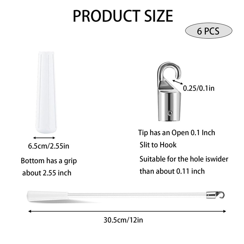 2pcs Blind Wand, Curtain Pull Rods Blind Opener with Window