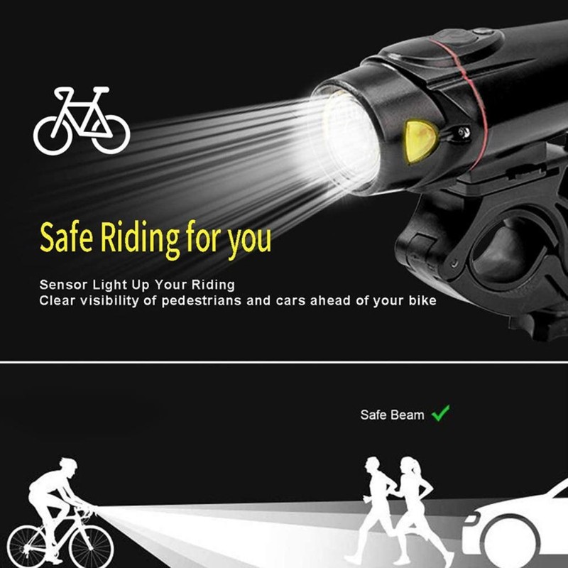350 Lumen Bike Light Set USB Rechargeable Cycling Front and
