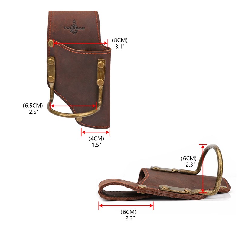 TOURBON Leather Tool Holder Plier Pouch Steel Loop Hammer Holster