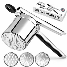 Havenity Large 15oz Potato Ricer with 3 Discs - Heavy Duty Stainless Steel Potato Masher and Ricer for Mashed Potatoes | Non Slip Baby Food Squeezer, Kitchen Gadget Tool for Food Press & Food Mill