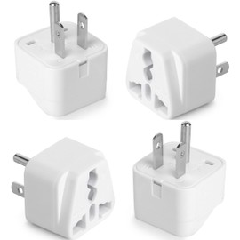 Bates- Universal Adapter, 4 Pack, Travel Adapter, UK to US Plug Adapter, Universal Plug Adapter Plug, Universal Travel Adapter, European to American Plug Adapter, Europe to US Plug Adapter