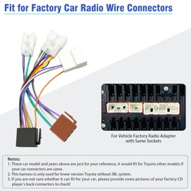 Jayubien Stereo Wiring Harness for Toyota Radio Connector 2003-2012,Compatible with Camry Corolla Tacoma Matrix Tundra 4Runner Prius RAV4 Sienna Cruiser ISO Radio Wire Adapter 20Pin SWC Plug