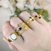 Set Anillos 4 piezas Ajustables, Acero Inoxidable con Baño de