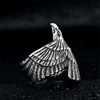 SINLEO Freedom Vintage Silver Black American US Eagle Stainless Steel