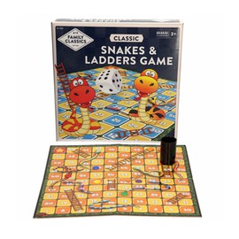 A2Z 4 Kids Classic Snakes and Ladders Game 2-6 Players Family Board with Folding Colourful Board Dice & Counters Fun Educational Counting for Kids Boys & Girls Ages 3+