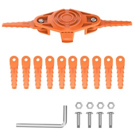 RISELION Weed Eater Blade Head and 12 Replacement Blades, Mower Accessories Suitable for WG150, WG163, WG165, WG175, WG180 Worx Line Cutter (4 Sets of Screws, 1 Wrench)