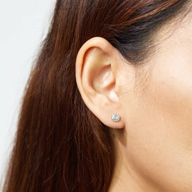 Boma Jewelry Sterling Silver Balinese Circle Stud Earring (Mother of Pearl)