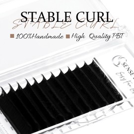 SENSELASHES Easy Fan Lash Extension 03 05 07 C/CC/D Curl 8-20mm Volume Lashes Self Fanning Soft&Matte Black Professional Eyelash Extension Supplies(0.05C 20-25mm)