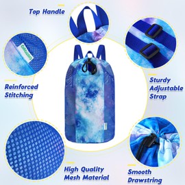 WAWSAM Children's Beach Bag - Mesh Beach Bag for Children Swimming Bag, Tie Dyed