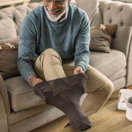 Sock Shop Iomi Footnurse - Mens & Womens Unisex Extra Wide Soft Cotton Oedema Socks for Swollen Feet (9-11 UK (43-45 eur), Dark Grey)