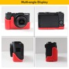 Rieibi Camera Case For Canon PowerShot V1, Pu Leather Half