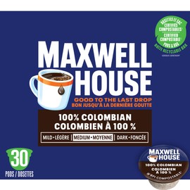 Maxwell House Colombian Coffee 100% Compostable K Cup Pods, 292g