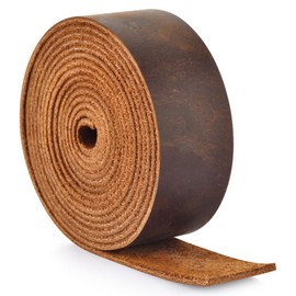 Leather Strap 1 Inches Wide Flat Leather Strips, Genuine Full Grain Cowhide Oil Tan Leather Strip for DIY Craft Projects, Tooling, Belt, Garden Tools (2.2mm Thick_72 Inches Lengths_DK Brown)