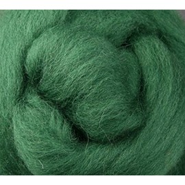 Corriedale Wool Roving One Ounce Yellow, Orange, Green Colors for Felting and Spinning (Moss)