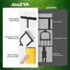 JouZYA Adjustable Lawn Aerator 6 Spikes 38 Inch Manual Grass