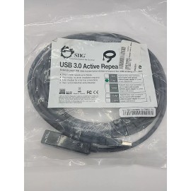 SIIG JU-CB0511-S1 Black USB 3.0 Active Repeater Cable 5 M Meter
