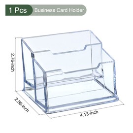 YOKIVE Acrylic Business Card Holders, 2 Slots Business Card Display, Cards Holders Organizer, Great for Office, Desktop (Clear, 4.1 X2.6-Inch)