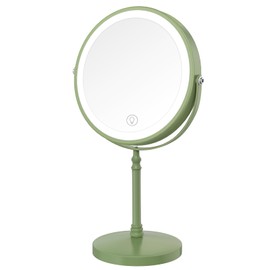 DEIOVWXS Makeup Mirror, 3000mAh Rechargeable Double-Sided Magnifying Vanity Mirror with 3 Colors, 1X/10X, 360° Rotation, Adjustable Brightness, Gifts for Mom, Women,Wife, Girls, Dorm Room Essential