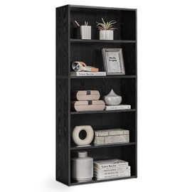 VASAGLE CUSTOS Collection - Bookshelf, 5-Tier Bookcase, Book Shelf, Open Storage Shelf, 9.4 x 23.6 x 52.8 Inches, for Living Room, Home Office, Dinning Room, Ebony Black ULBC165T56