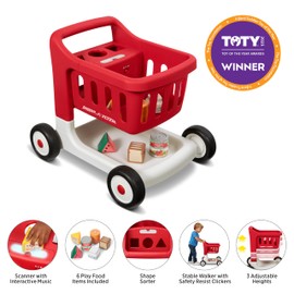 Radio Flyer Toddler Shopping Cart Walker with Wheels, Lights, and Sound for Ages 1+, Educational and Imaginative Play and Walk Behind