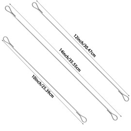 Pack of 12 Steel Cable Coated with Eyelets, YuCool 2 mm Stainless Steel Rope Tension Rope, Steel Cable with Loops, Loop Cable Anti-Theft Device for Garden Furniture, Patio Furniture, Bicycle