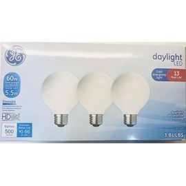 GE LED 60 Watt Equivalent ( Only uses 5.5 watts) G25 Daylight HD Light Decorative Globe Lighting