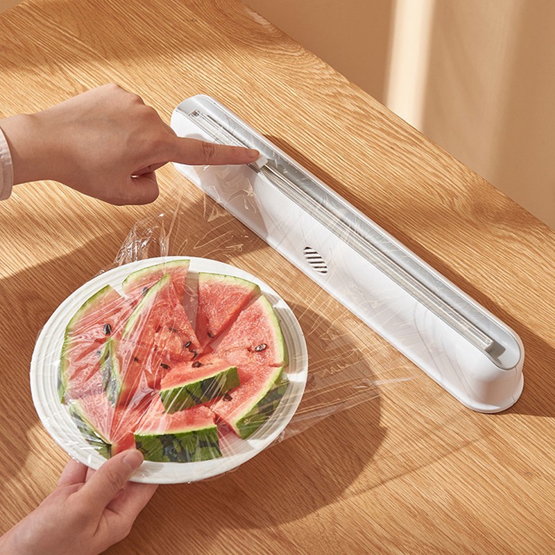 Plastic Wrap Dispenser Strong Suction Cup Wall Mountable Cling Film