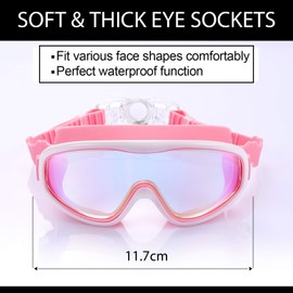 2 Pack Kids Swim Goggles, Swimming Glasses for Children from 3 to 15 Years Old