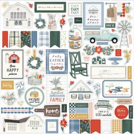 Echo Park Carta Bella FARMHOUSE SUMMER 12x12 Scrapbook Kit Home Family Papers Stickers