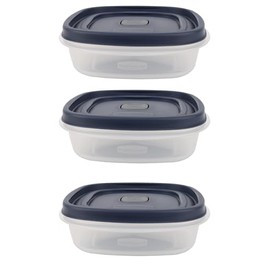 Utensilux Bundle Food Storage Containers 3 Cup Food Storage Containers 7 Peice Set, Teal Easy Find Lids, 3 Containers, 3 Lids Chalk Pen And Chalk Labels