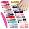 SILPECWEE 20 Sheets Adhesive Nail Polish Strips for Toes Solid