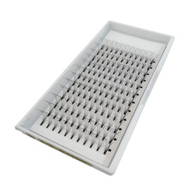 Eyelash Extensions, 3 Boxes, 5D Volume Eyelashes, C D Curl, Thickness 0.02 inches (0.07 mm), 0.04 inches (0.10 mm), 12 Rows, 5 Bundles, Matsueku False Eyelashes, Natural, Popular, 3 Trays Short Stem