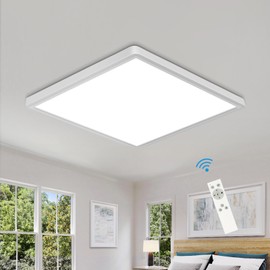 DELIPOP Dimmable LED Flush Mount Ceiling Light Fixture with Remote Control, 12Inch 24W 2600LM Full CCT Brightness Adjustable, IP54 Waterproof Ultra-Thin Ceiling Lamp for Bedroom Kitchen Corridor