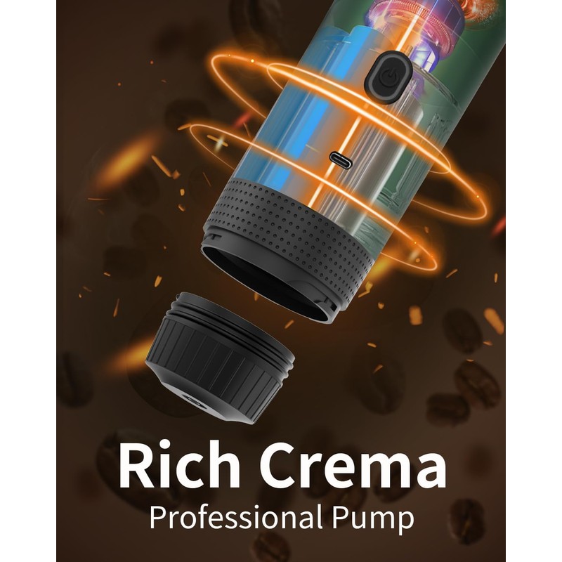 Portable Electric Espresso Machine, Car Coffee Maker for Travel Camping,