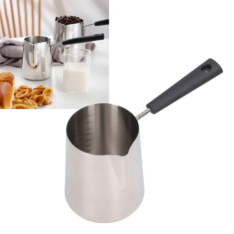 Coffee Milk Frothing Pitcher Cup 304 Stainless Steel Long Handle