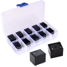 GUUZI Power Relay SPST PCB Type DC 12 V Coil 4 Pins Mini-Power Coil Relay JQC-3F SPST Pack of 10