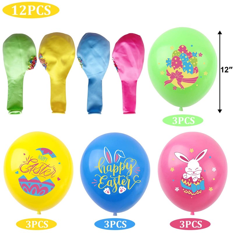 HADCKJA Easter Party Latex Balloons Decorations 12 Inch Easter Balloons