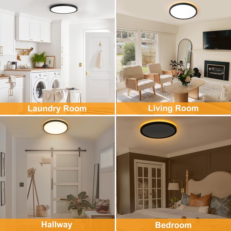 Bargeni 2 Pack Flush Mount Ceiling Light,12 inch Ceiling Light