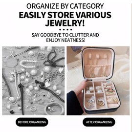 FXIANGWL Women's Travel Jewelry Case Organizer Jewelry Box, Leopard Pattern Jewelry Storage Case,Perfectly Small Yet Spacious Jewelry Travel Case with Removable Grids– The Best Gift for Female