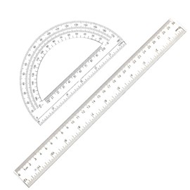 Set Math Geometry Set Student Supplies, Student Supplies Drawing, Protractor, Ruler for Students and Engineering Drawing (Clear)
