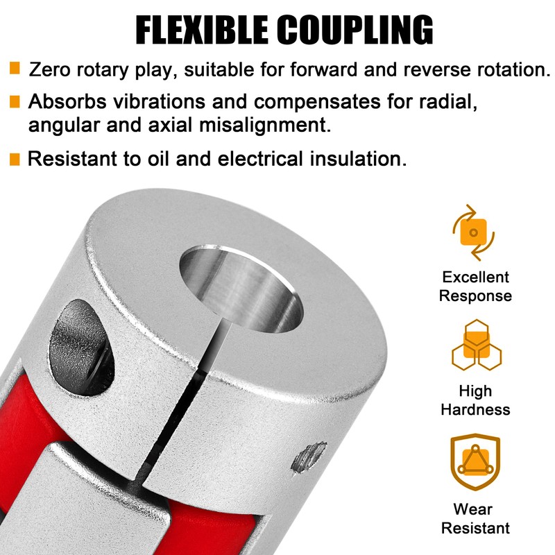 Clutch Coupler Aluminium 6mm x 8mm Shaft Coupling Flexible Plum