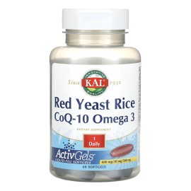 Kal Arroz De Levadura Roja, Coq-10, Omega 3, 60 Softgels