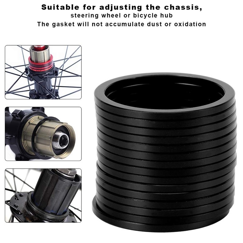 QANYEGN 15Pcs Aluminum Alloy Bicycle Washer, Bicycle Bottom Bracket Spacer,