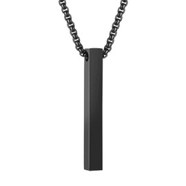 Clepsidra® Collar hombre con pendulo clasico o infinito. Accesorios para hombre de acero inoxidable. Joyeria y accesorios. Collar con diseño elegante. Cadena hombre uso diario. Joyeria hombre. Necklace men. Jewerly (Ajustable, Clasico, Negro)