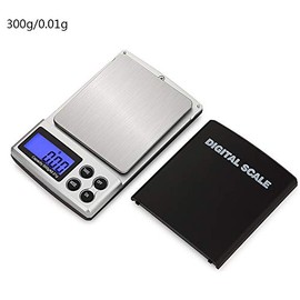Jewellery Scale, Coin Scale, Pocket Scale, 300 g/0.01 g, with Backlit LCD Display, Digital Pocket Scales Black for Jewellery, Coins, Herbs