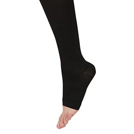 アルケア アンシルク・2 ハイソックス つま先なし 弾性ストッキング 20282 ブラック L