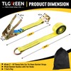 TLGREEN 4-Pack 2 in x 10 ft Car Tie-Down Straps,