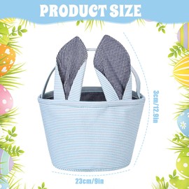 Easter Bunny Bags Children, Easter Basket Carry Bags, Easter Basket Bag, Easter Egg Basket, Easter Bag, Easter Gift Baskets, Easter Egg Hunting, Easter Decoration (Blue)