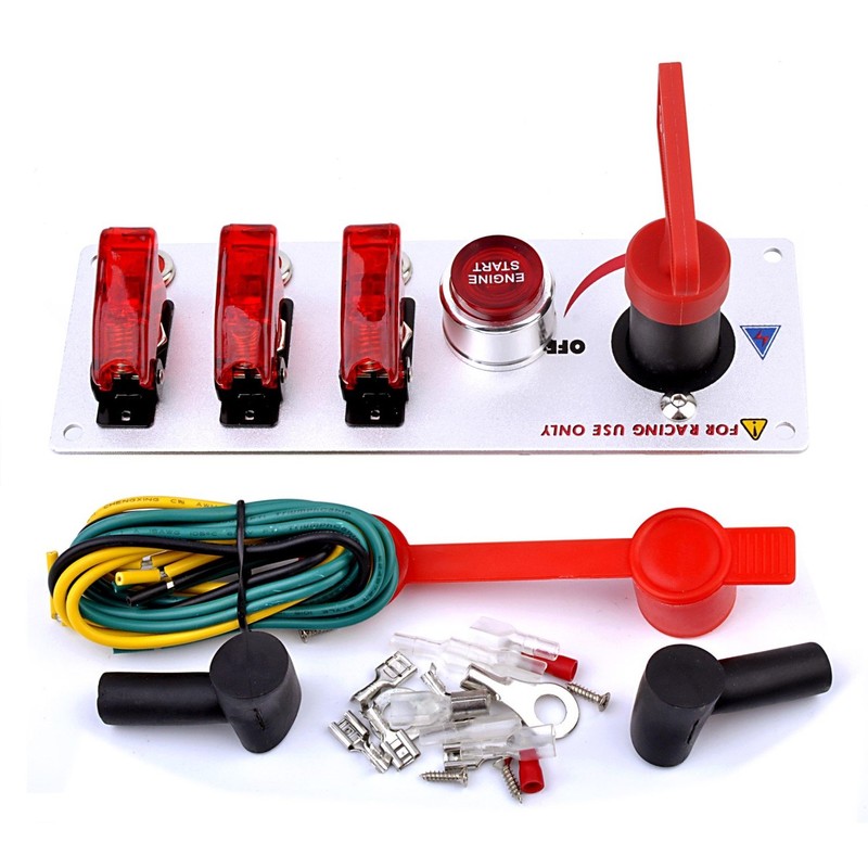 JIANFA 12V Racing Car Ignition Switch Panel with Engine Push