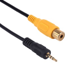 Yeworth 2.5mm to RCA Cable, Gold Plated AV-in Aux 2.5mm TRRS Male Plug to RCA Female Audio Adapter Converter Cord 0.3m, for GPS Tablet Dash Cam DVR Backup Camera